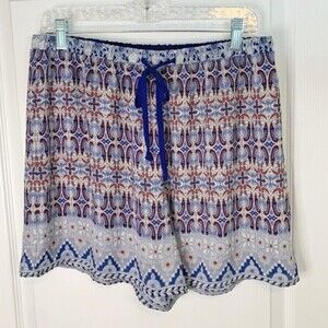 Forever 21 Aztec Print Tribal Lightweight Sheer Drawstring Casual Summer Shorts